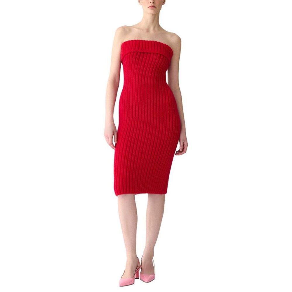Carolina Herrera Womens Strapless Cashmere Mini Dress